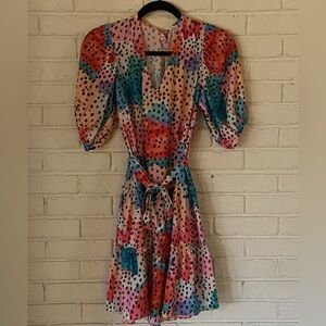 Traffic People Multicolor Polka Dot Midi Dress